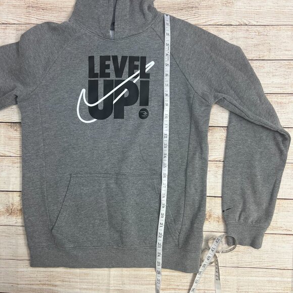 Nike Level Up! Hoodie Boys XL Gray Pullover Youth Hockey Athletic Sweatshirt - Picture 2 of 11